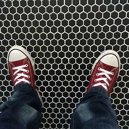 Black Honeycomb Floor Mosaic