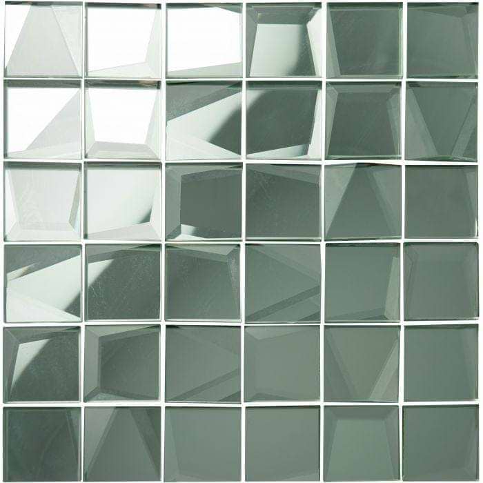 50mm Facet Mosaic Silver Mirror - Hyperion Tiles