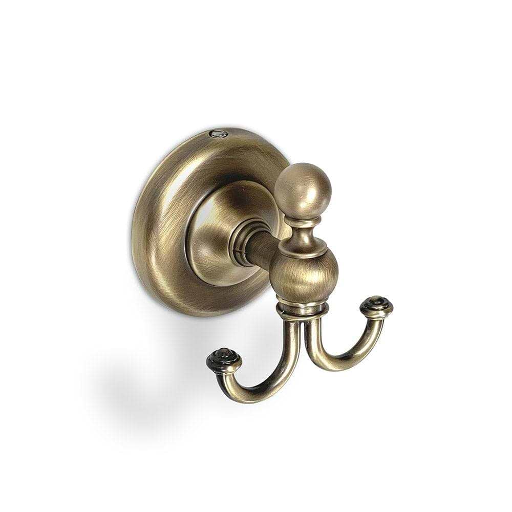 Albany Double Hook Aged Brass - Hyperion Tiles