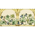 Arch And Ivy Blue Classical Decorative Border on Colonial White - Hyperion Tiles