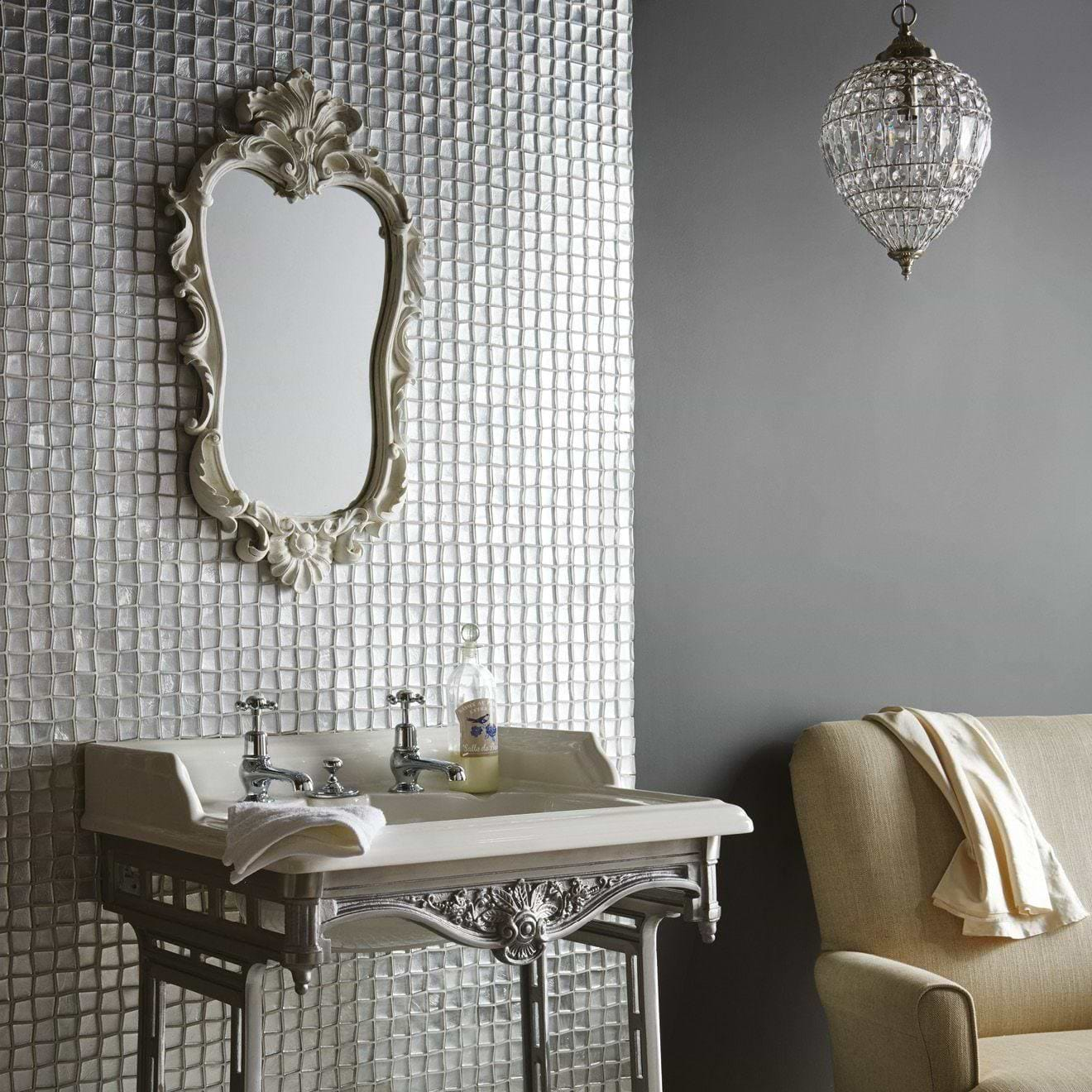 Ares Silver Foil Mosaic - Hyperion Tiles