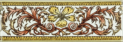 Autumn Foliage Classical Decorative Border on Brilliant White - Hyperion Tiles