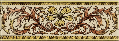 Autumn Foliage Classical Decorative Border on Colonial White - Hyperion Tiles