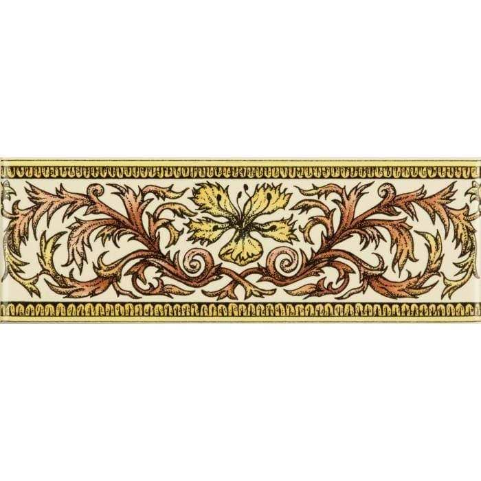 Autumn Foliage Classical Decorative Border on Colonial White - Hyperion Tiles