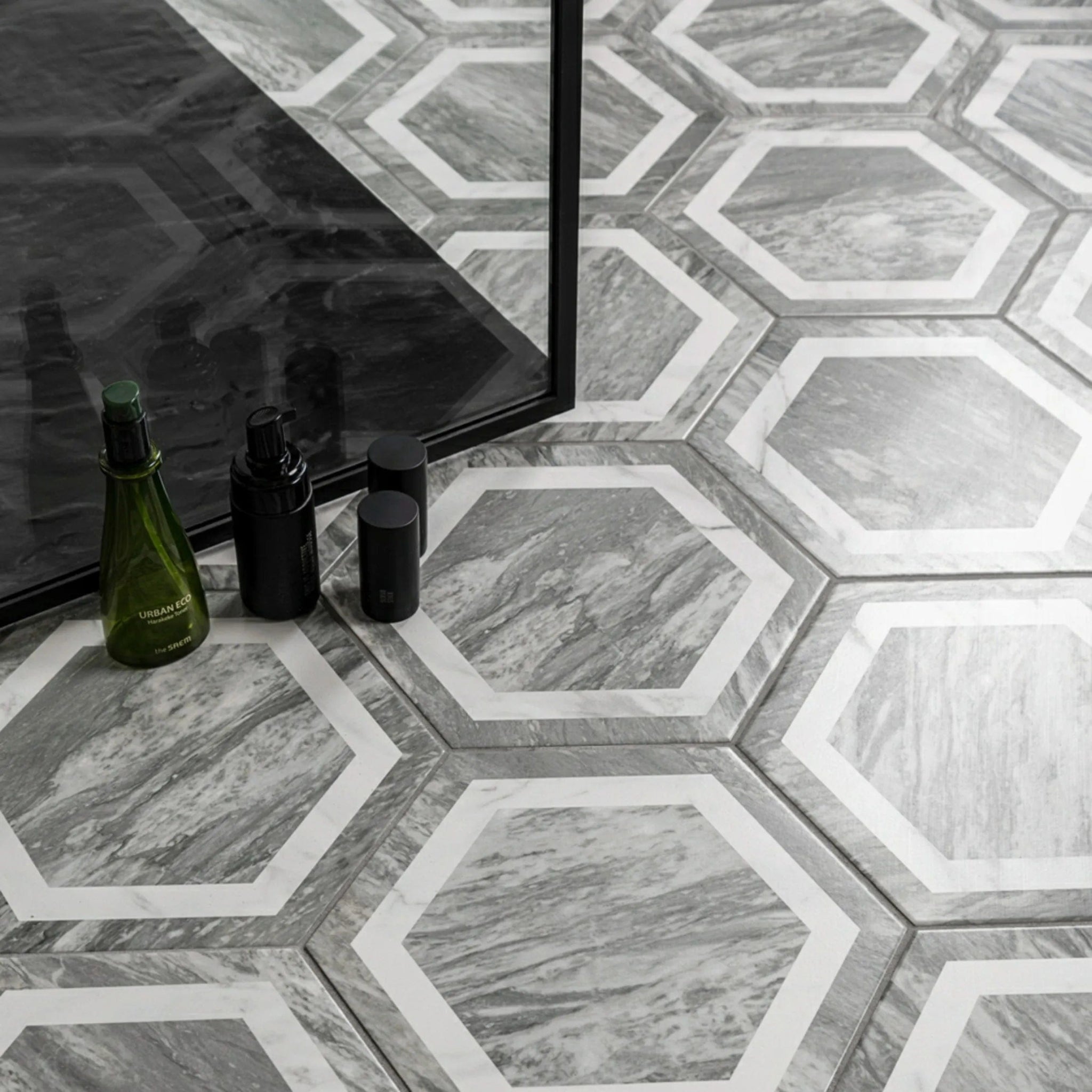 Bardiglio Hexagon Deco - Hyperion Tiles