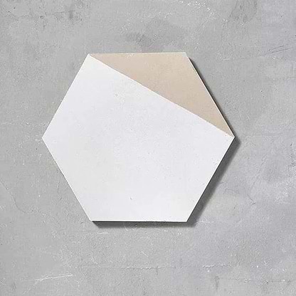 Bert And May Tiles - Encaustic 23 x 20 x 1.5cm Sold by 1m² Pearl & Brighton Stone Hexagonal Split