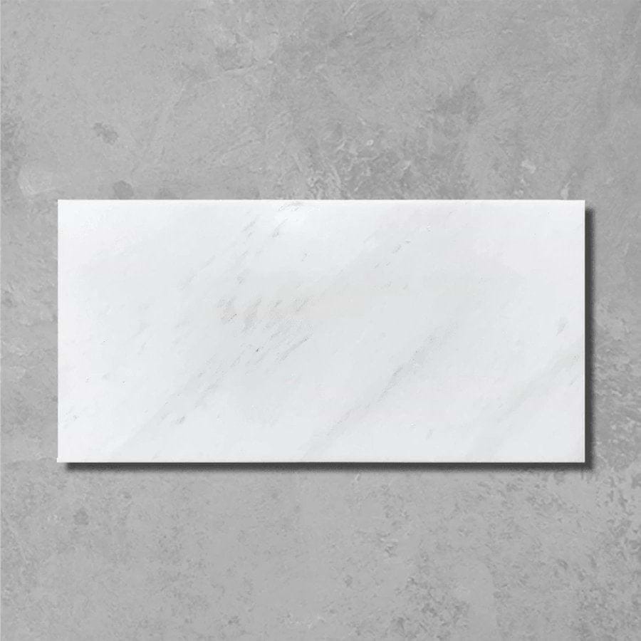 Bert And May Tiles – Marble 60 x 30.5 x 1cm Large Rectangle White Honed Marble tile