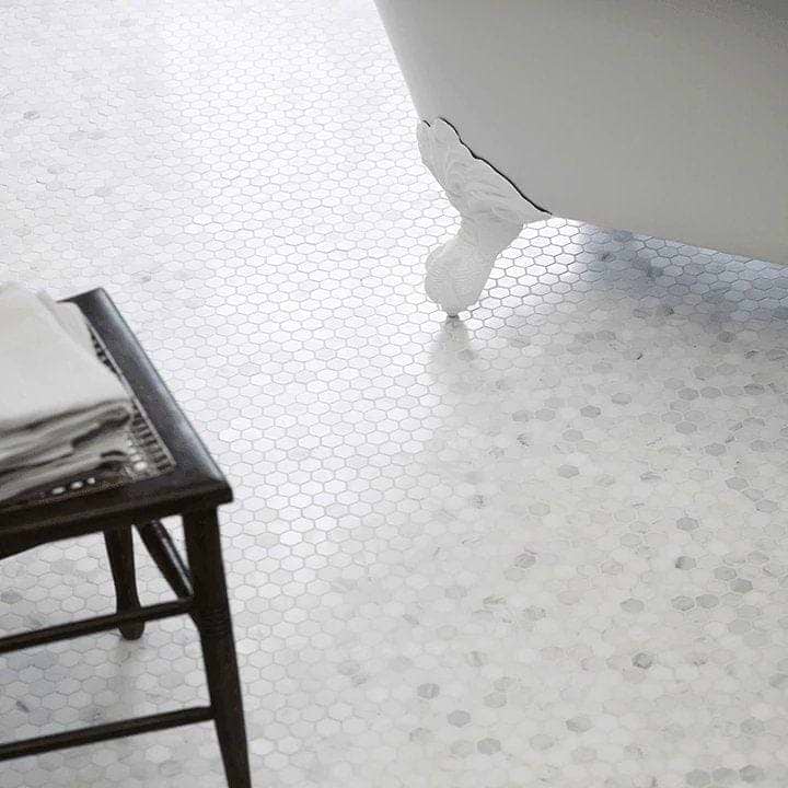 Bert And May Tiles – Mosaics 32.5 x 31 x 1cm Sold by sheet Large Hexagon White Marble Tile