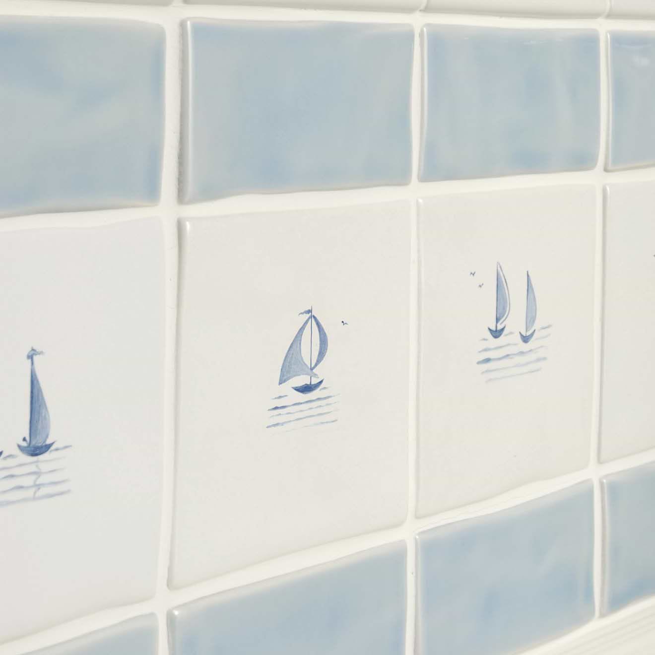 Black Barks of Bristol Delft Boats - Hyperion Tiles