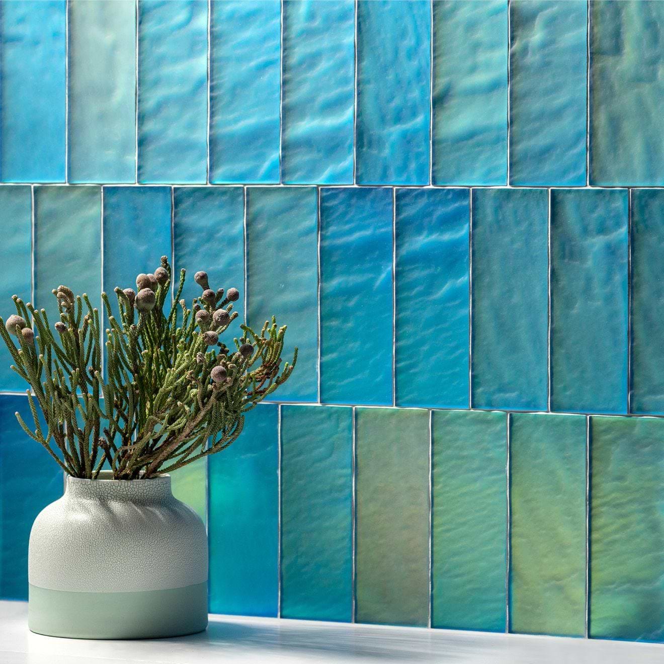 Blue Frost Brick Radiance - Hyperion Tiles