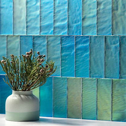 Blue Frost Brick Radiance - Hyperion Tiles