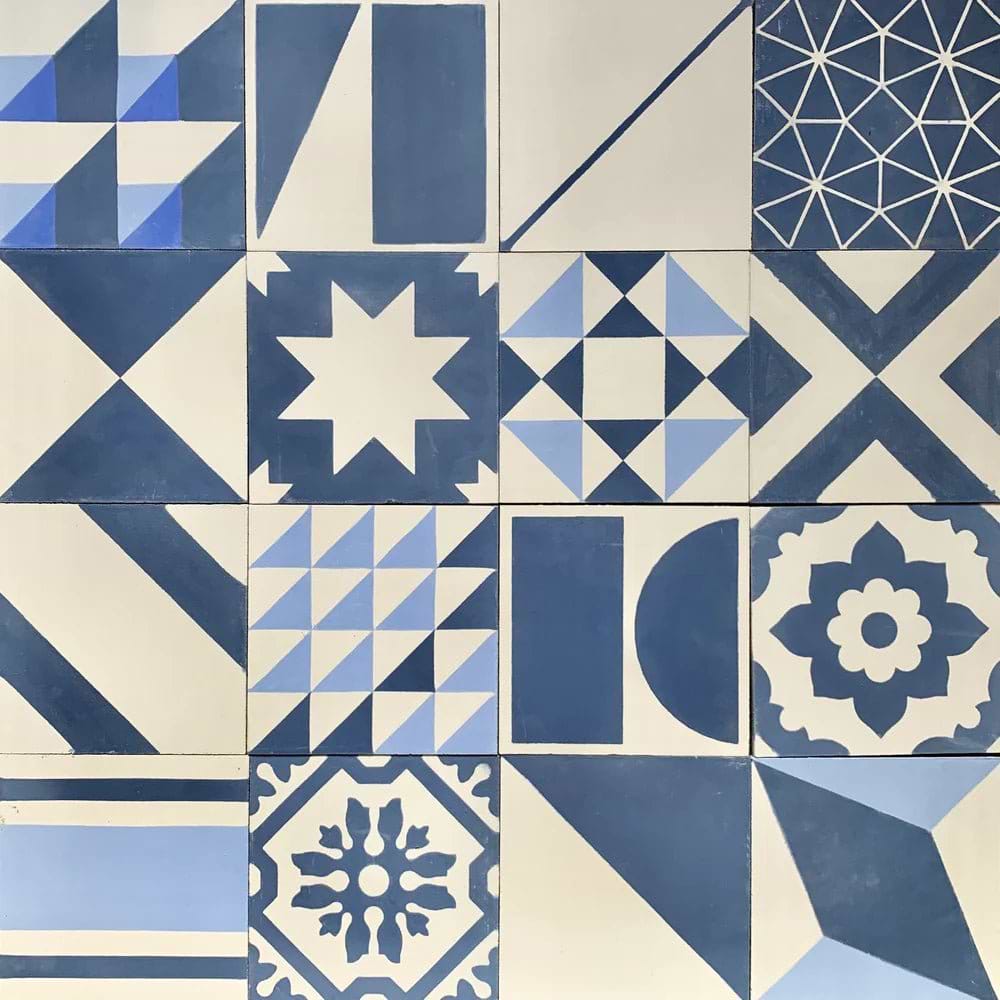 Blue Handmade Patchwork Tile - Hyperion Tiles