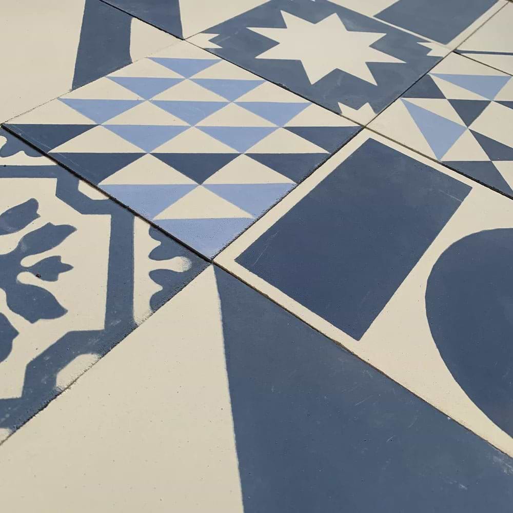 Blue Handmade Patchwork Tile - Hyperion Tiles