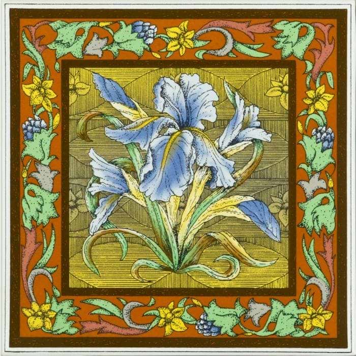 Blue Iris Single Tile On Brilliant White - Hyperion Tiles