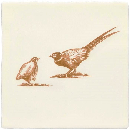 Brace of Pheasant Sepia on Palomino - Hyperion Tiles