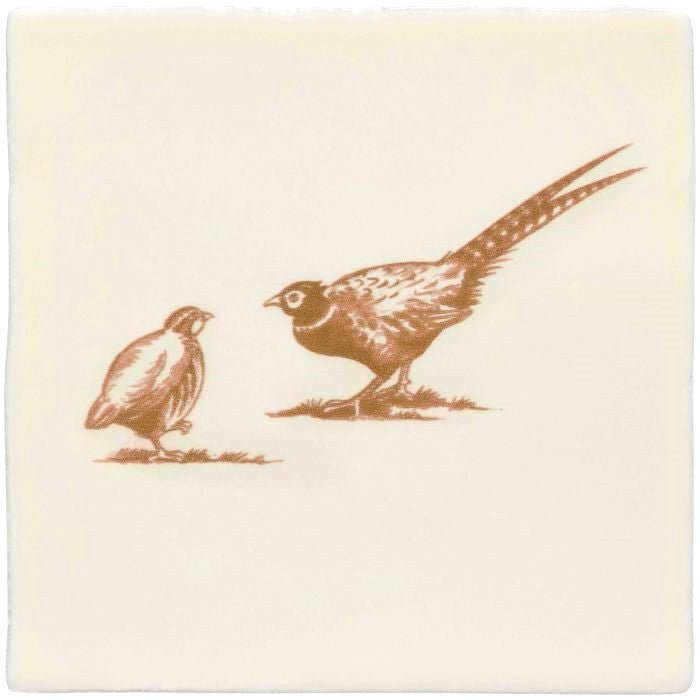 Brace of Pheasant Sepia on Palomino - Hyperion Tiles