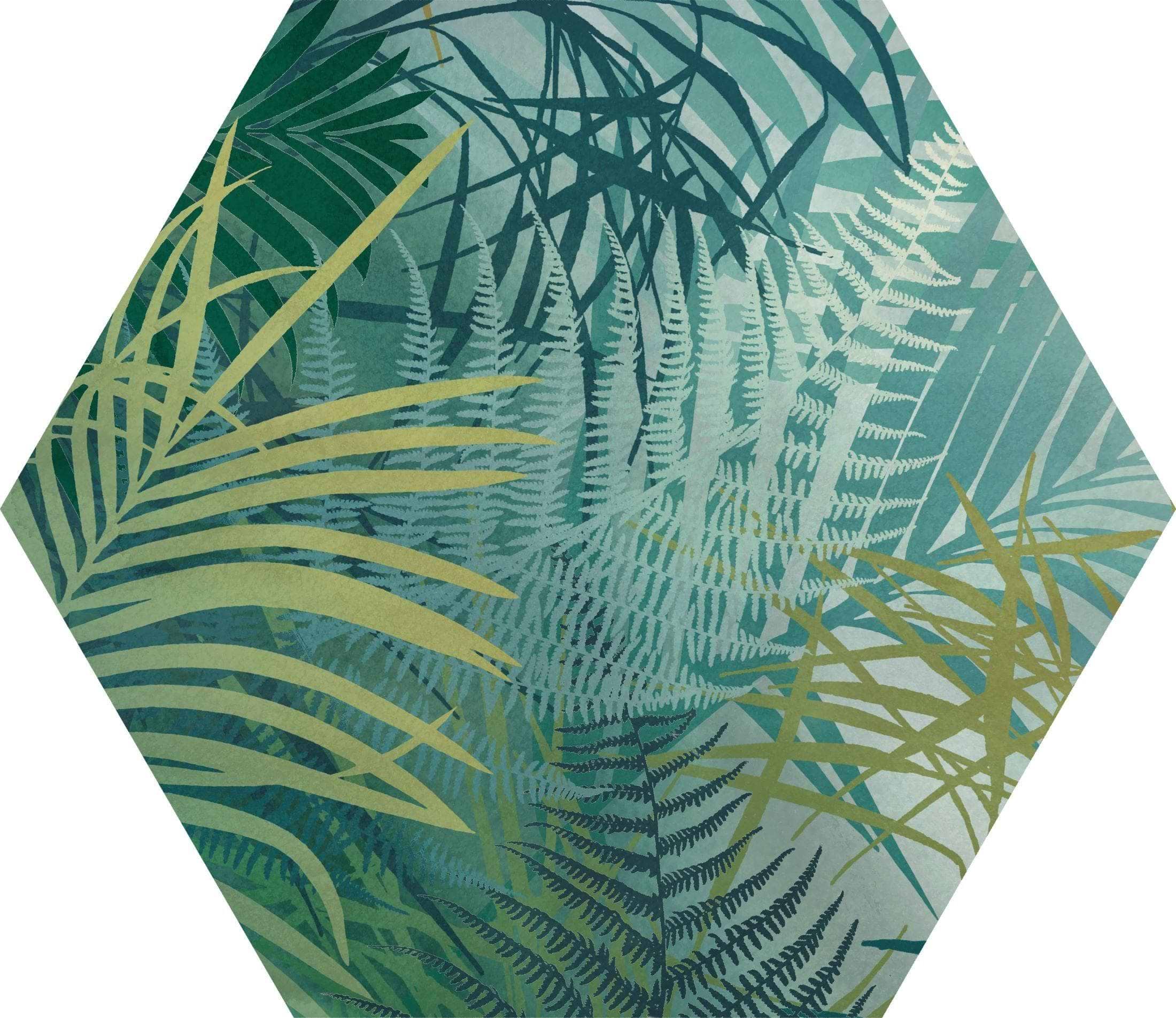 Ca' Pietra Home & Garden 24.5 x 21.5 x 0.8cm Jungle Hexagon Porcelain By Clarissa Hulse