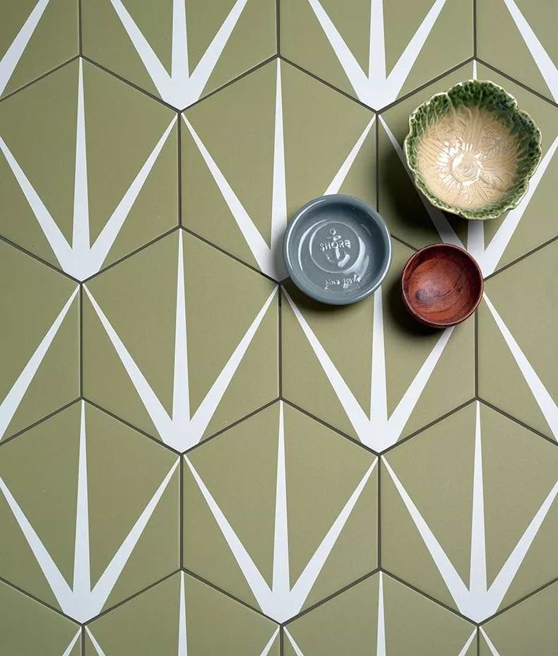 Ca' Pietra Tiles - Lily Pad 20 x 23 x 0.8cm Lily Pad Porcelain New Leaf