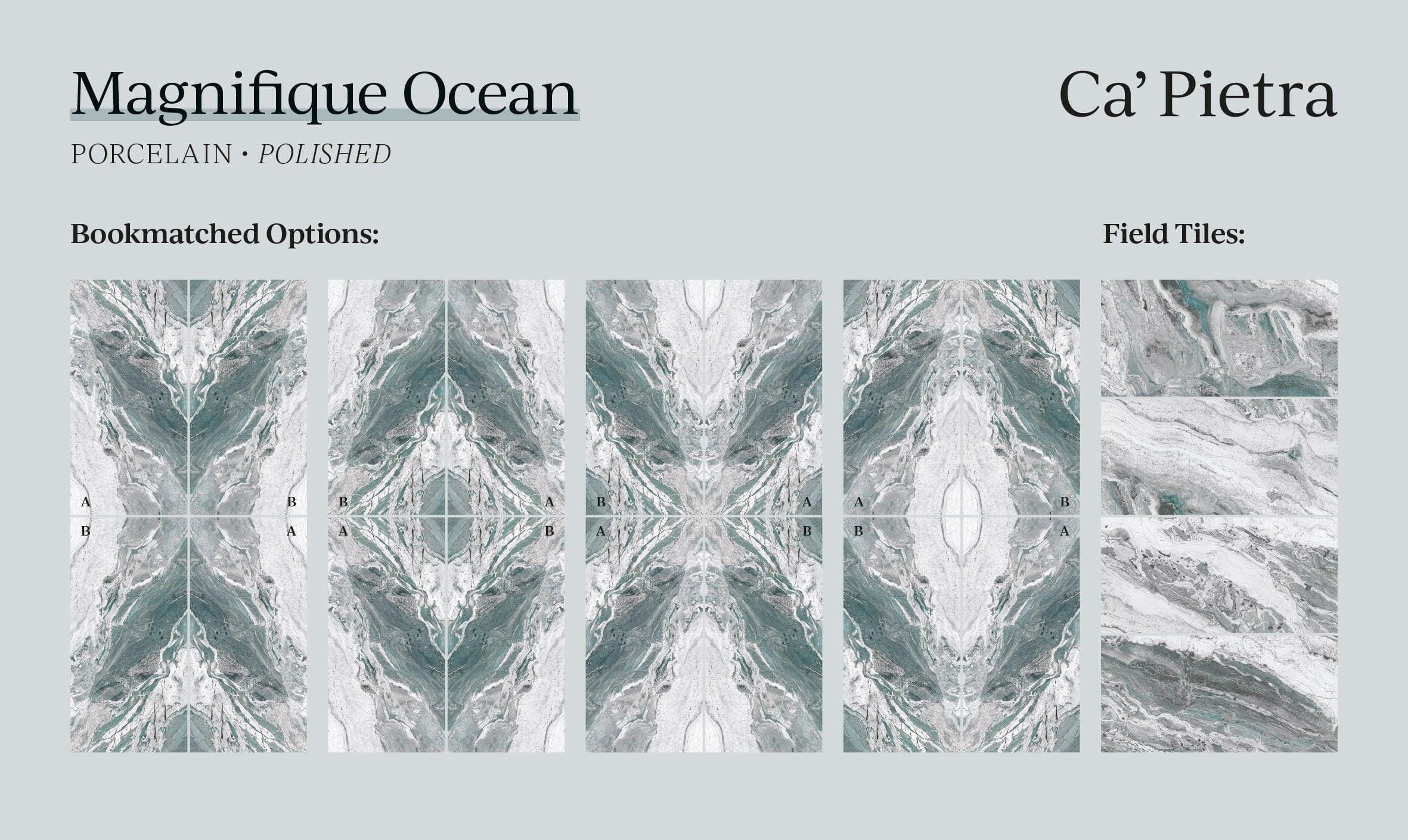 Ca' Pietra Wall & Floor Tiles Magnifique Porcelain Polished Ocean