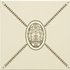 Cartouche with Egg Charcoal Grey on Colonial White - Hyperion Tiles