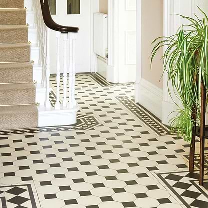 Chesterfield Black and Dover White - Hyperion Tiles