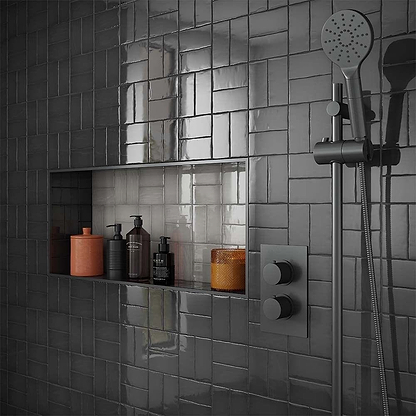 Clay Smoke Ceramic Glazed Wall Tile 65x130mm - Hyperion Tiles