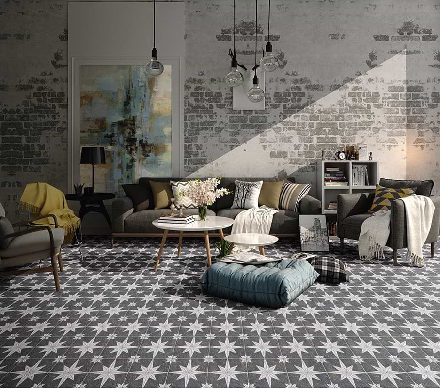 Silver Lion Trading Company Wall & Floor Tiles 20 x 20 x 0.85cm Sold by 1m² Compass Lava Black