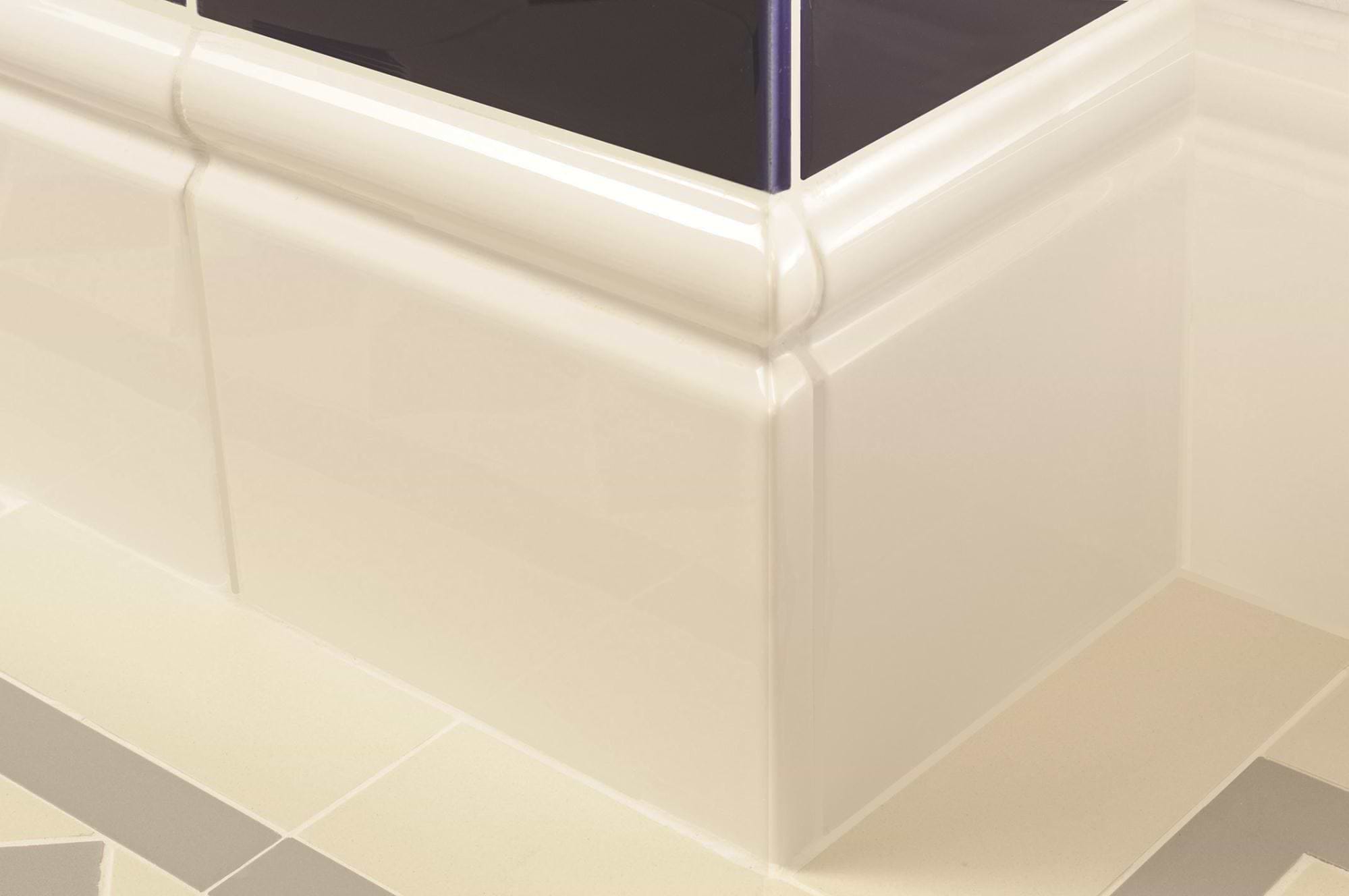 County White Skirting Right Corner - Hyperion Tiles