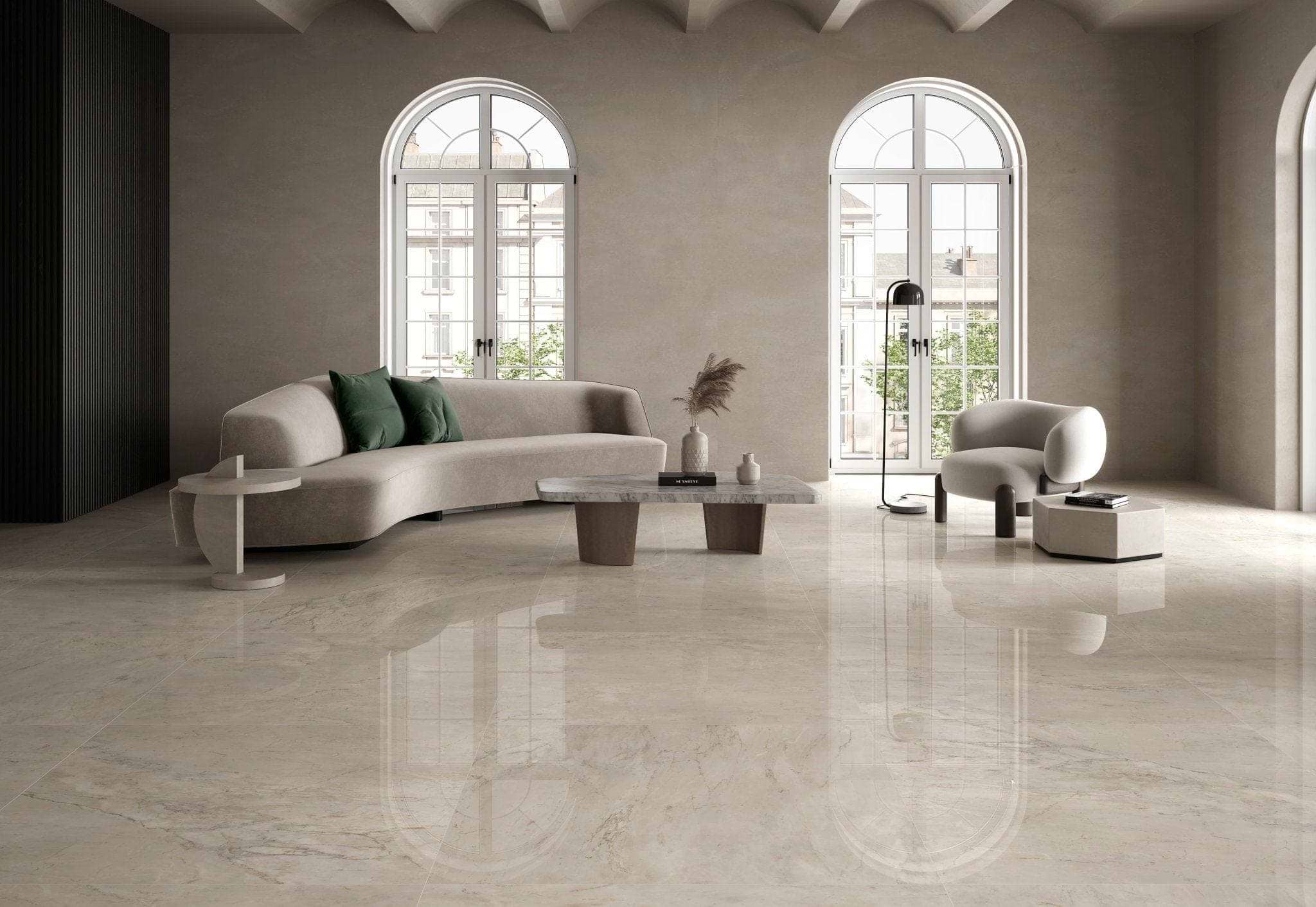 Crema Delicato Polished Porcelain Tiles - Hyperion Tiles