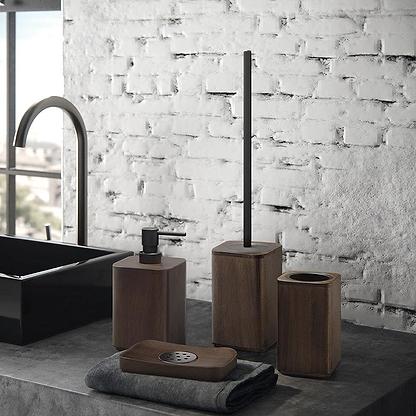 Dafne Toilet Brush Dark Bamboo - Hyperion Tiles