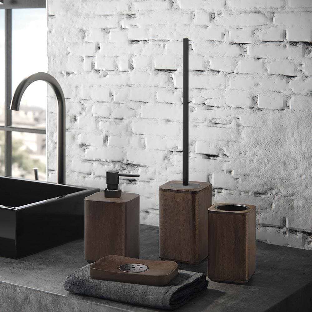Origins Living Bathroom Accessories 95 x 470 x 95mm Dafne Toilet Brush Dark Bamboo