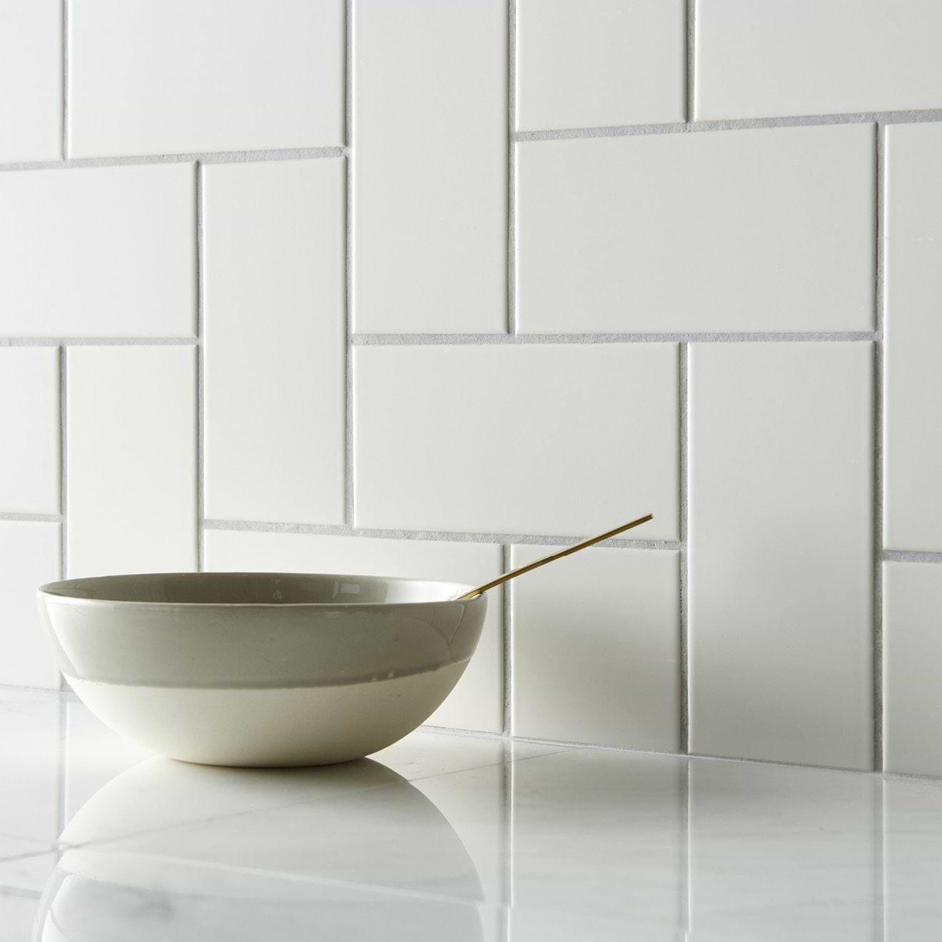 Original Style Tiles - Ceramic 152 x 75 x 7mm Daisy Satin Half Tile