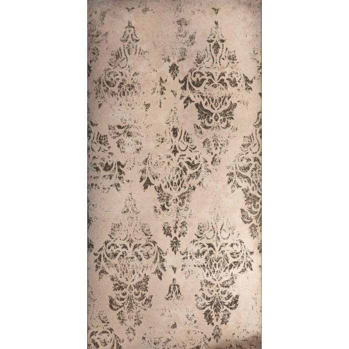 Original Style Tiles - Glass 600 x 300 x 6mm Damask Distressed Rose Gold