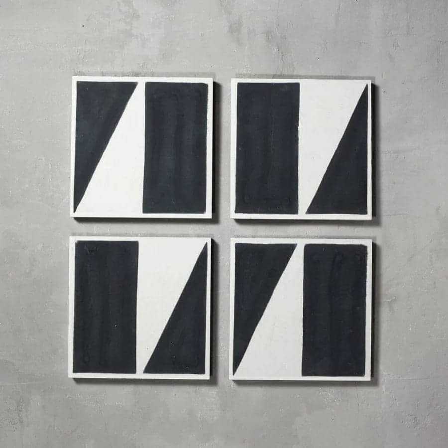 Bert And May Tiles - Encaustic Darkroom Black Split Shift One