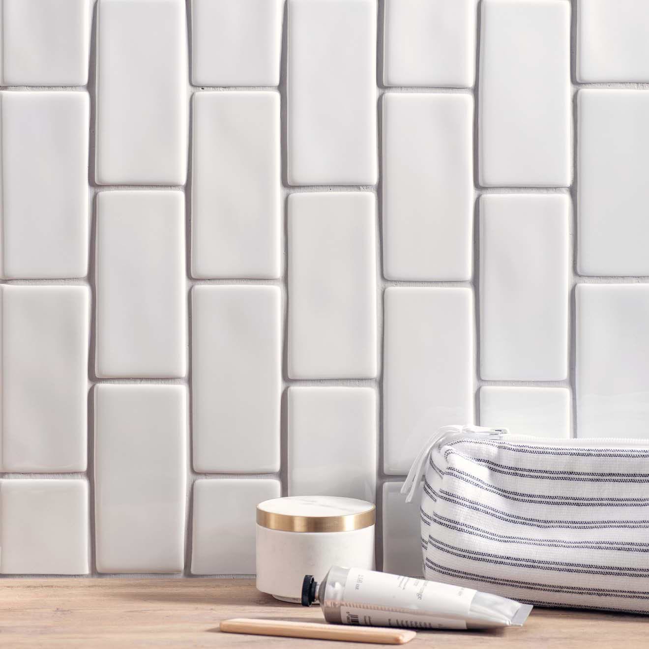 Delft White Half Tile - Hyperion Tiles