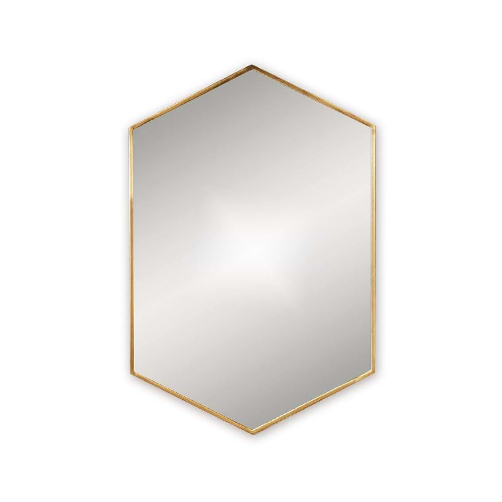 Origins Living Bathroom Mirrors 500 x 800 x 25mm Docklands Hexagonal Mirror Brushed Brass