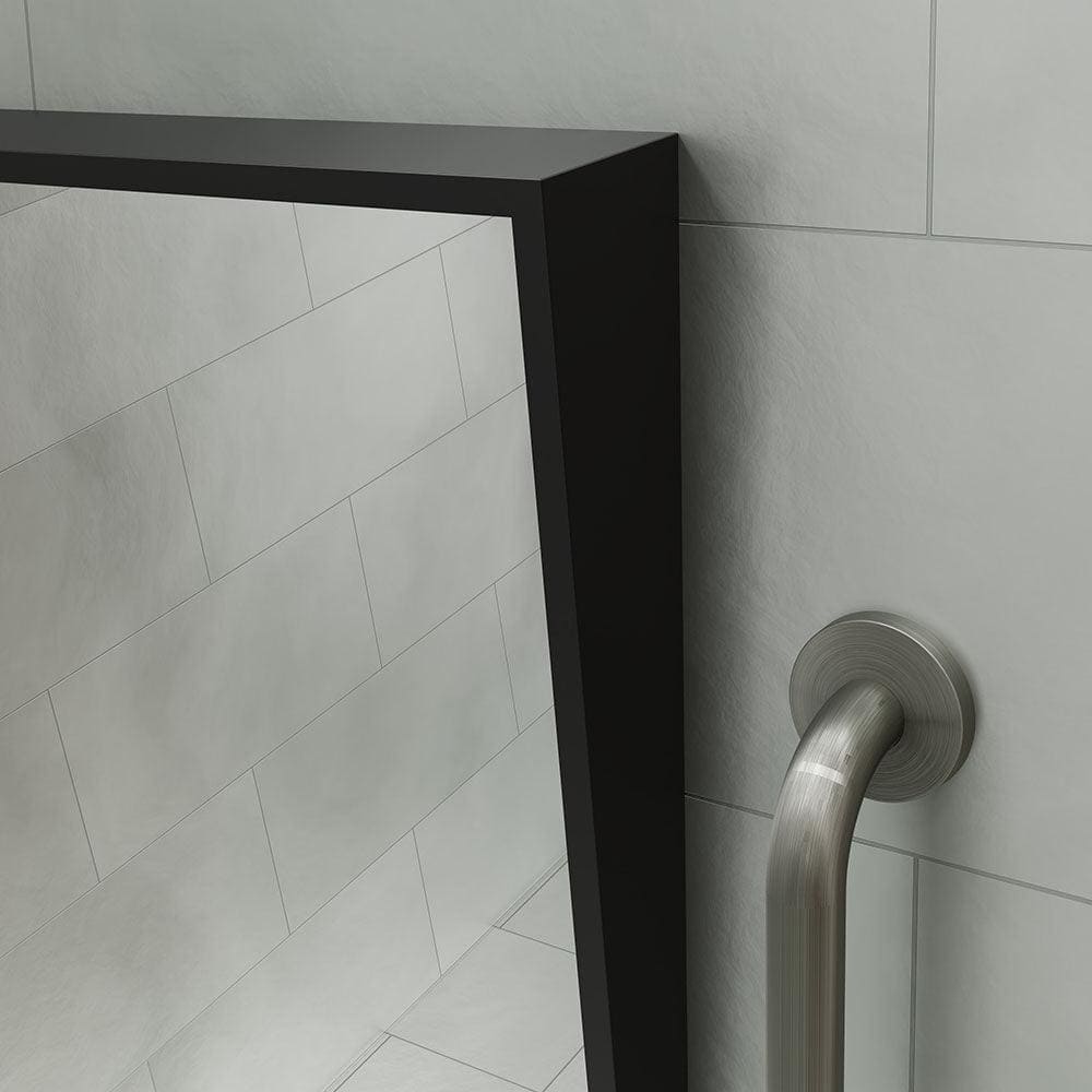 Origins Living Bathroom Mirrors 500 x 800 x 100mm Docklands Inclusive Angled Mirror Black
