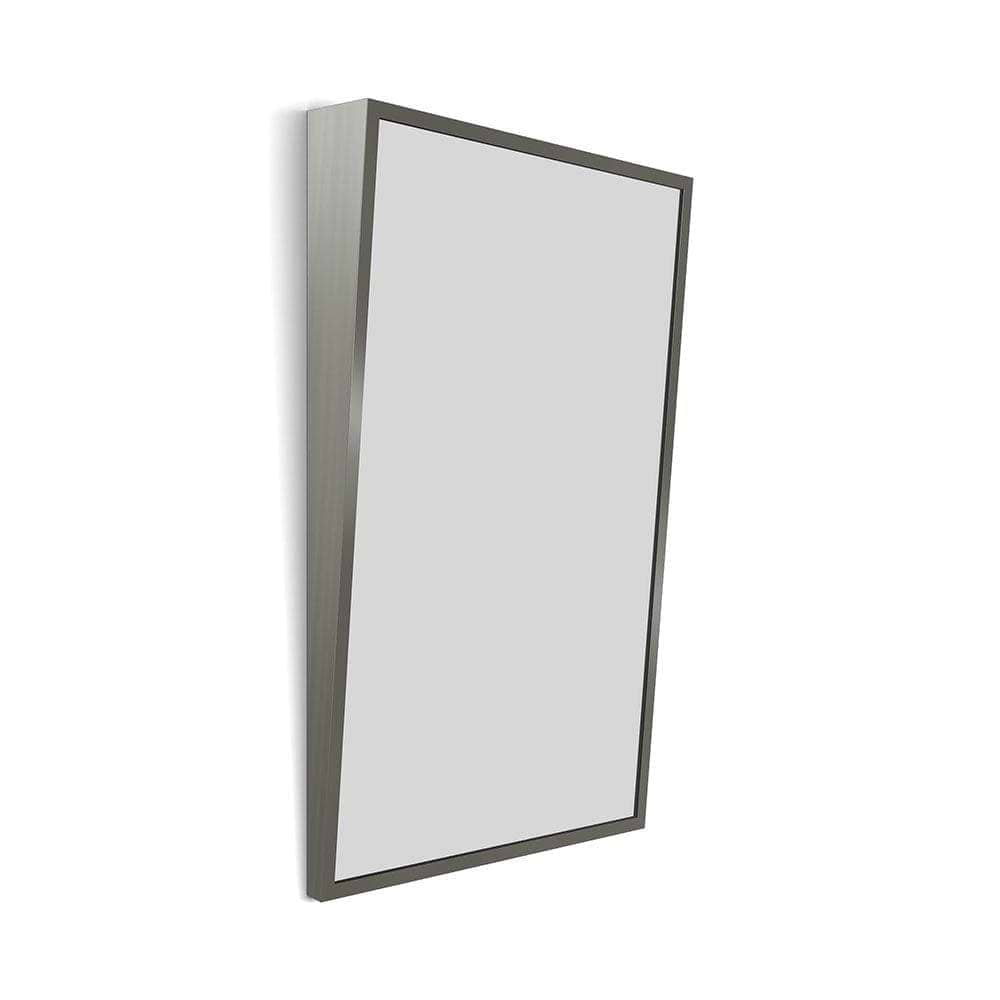 Origins Living Bathroom Mirrors 500 x 800 x 100mm Docklands Inclusive Angled Mirror Brushed Stainless Steel