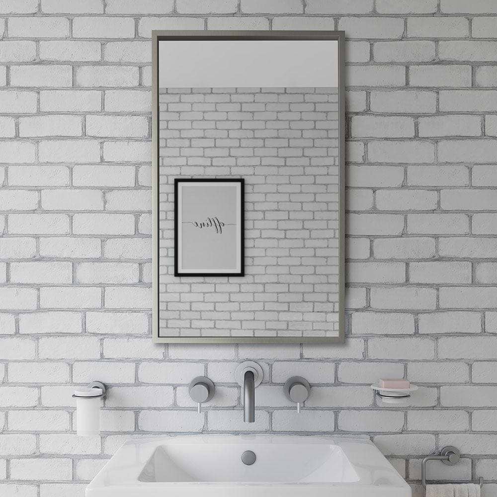 Origins Living Bathroom Mirrors 500 x 800 x 25mm Docklands Rectangular Mirror 50x80cm Brushed Stainless
