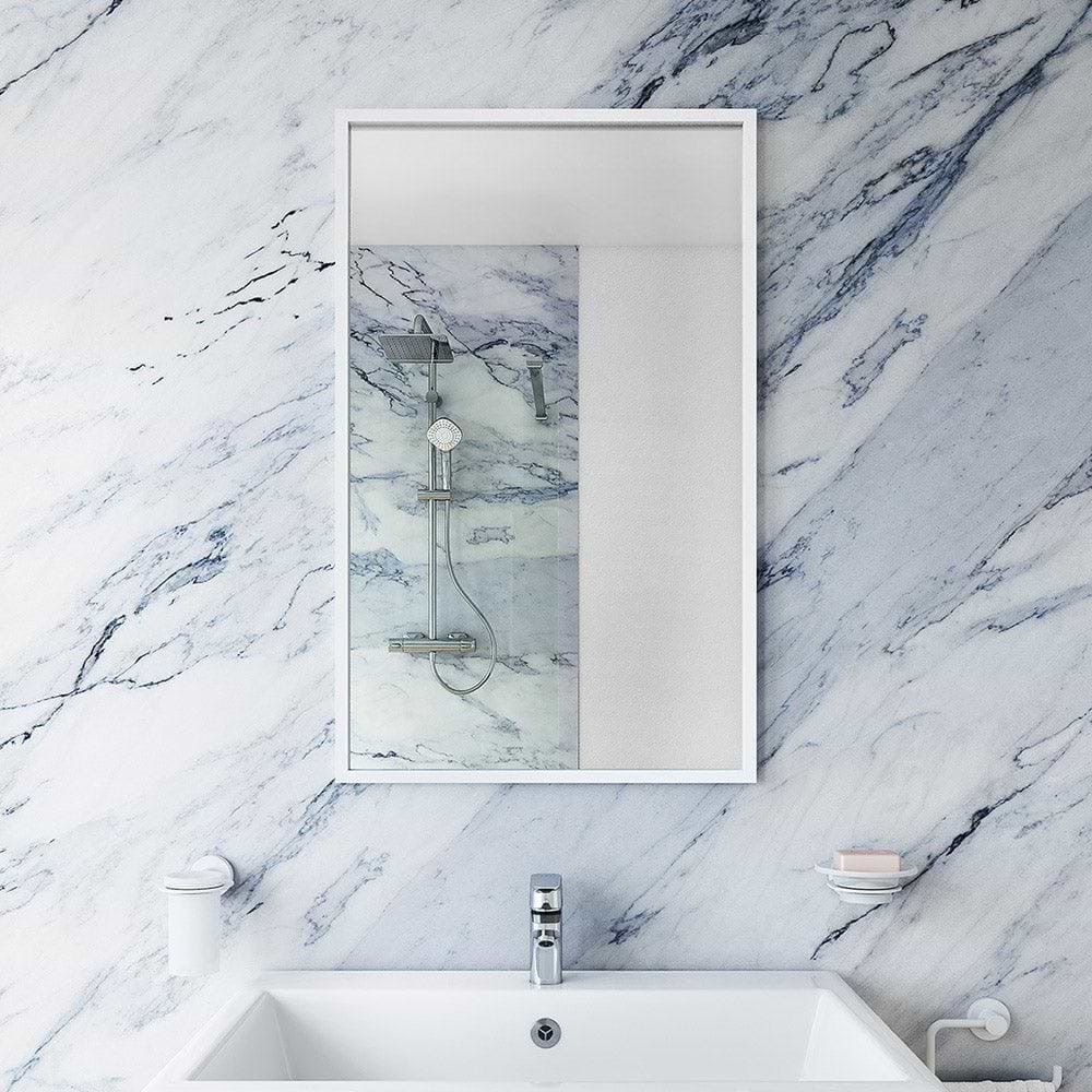 Origins Living Bathroom Mirrors 500 x 800 x 25mm Docklands Rectangular Mirror 50x80cm White