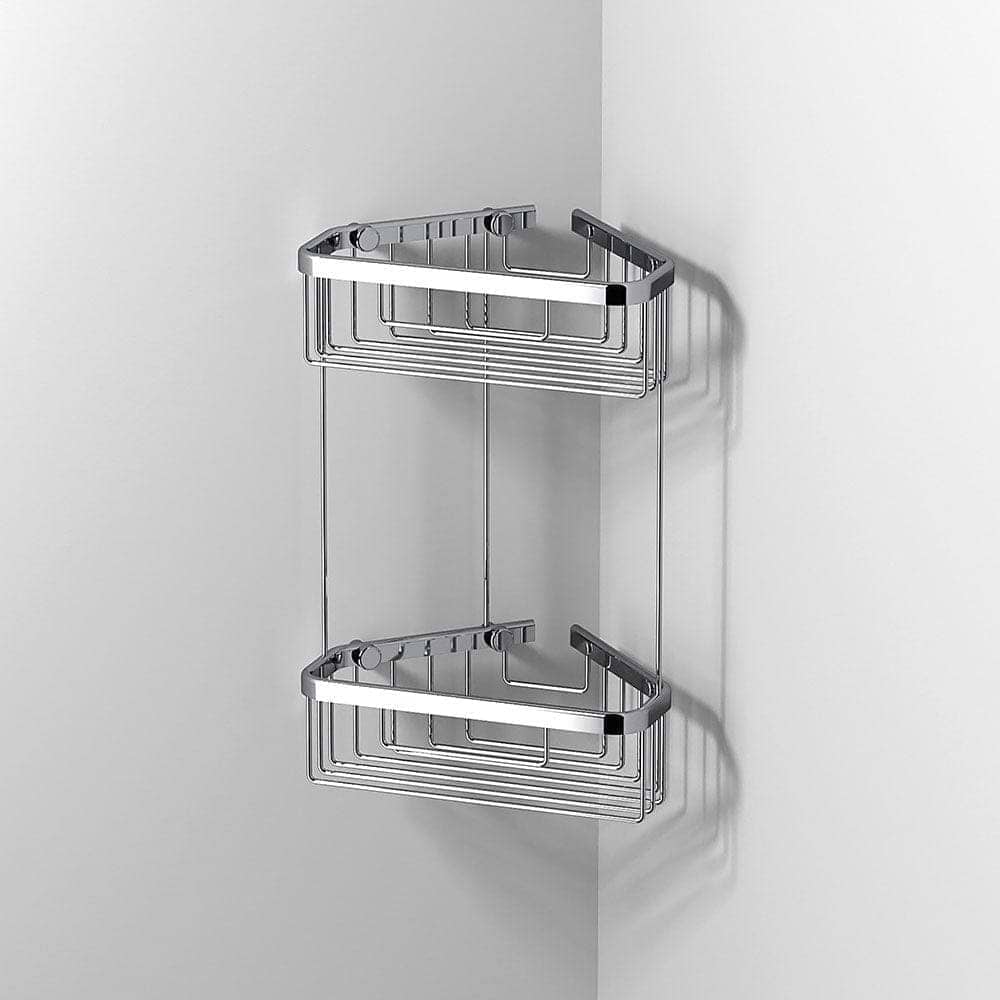 Double Corner Shower Basket Chrome - Hyperion Tiles