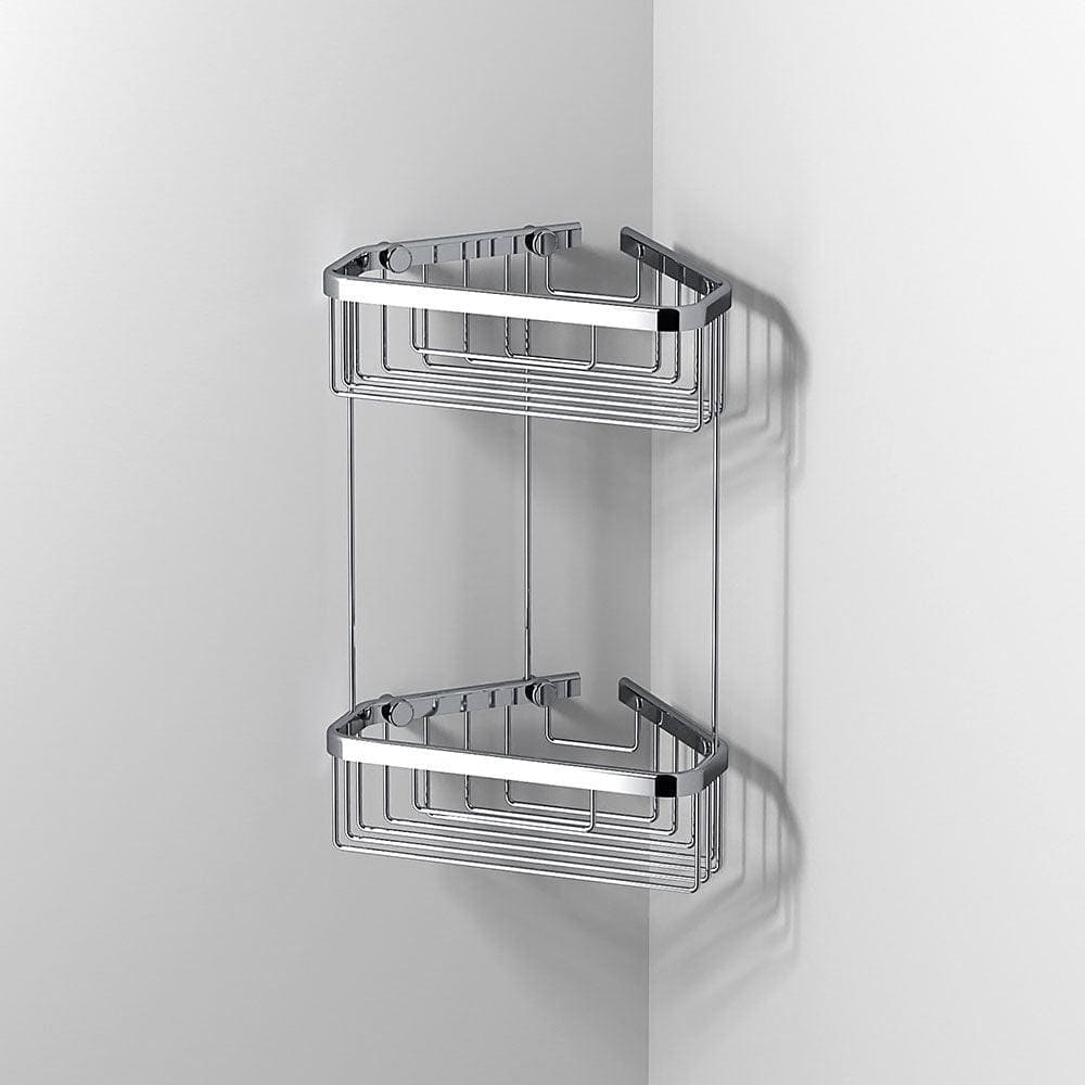 Double Corner Shower Basket Chrome - Hyperion Tiles