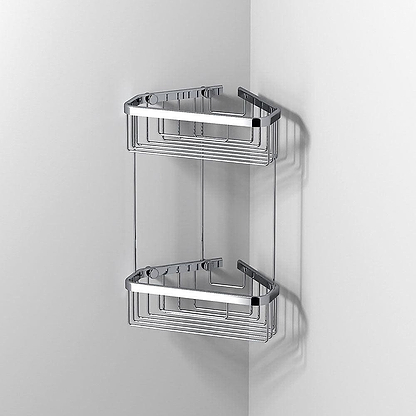 Double Corner Shower Basket Chrome - Hyperion Tiles