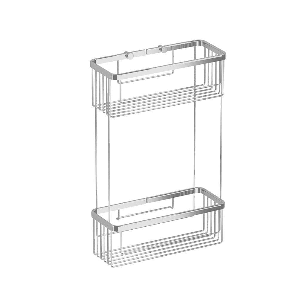 Double Rectangular Shower Basket Chrome - Hyperion Tiles