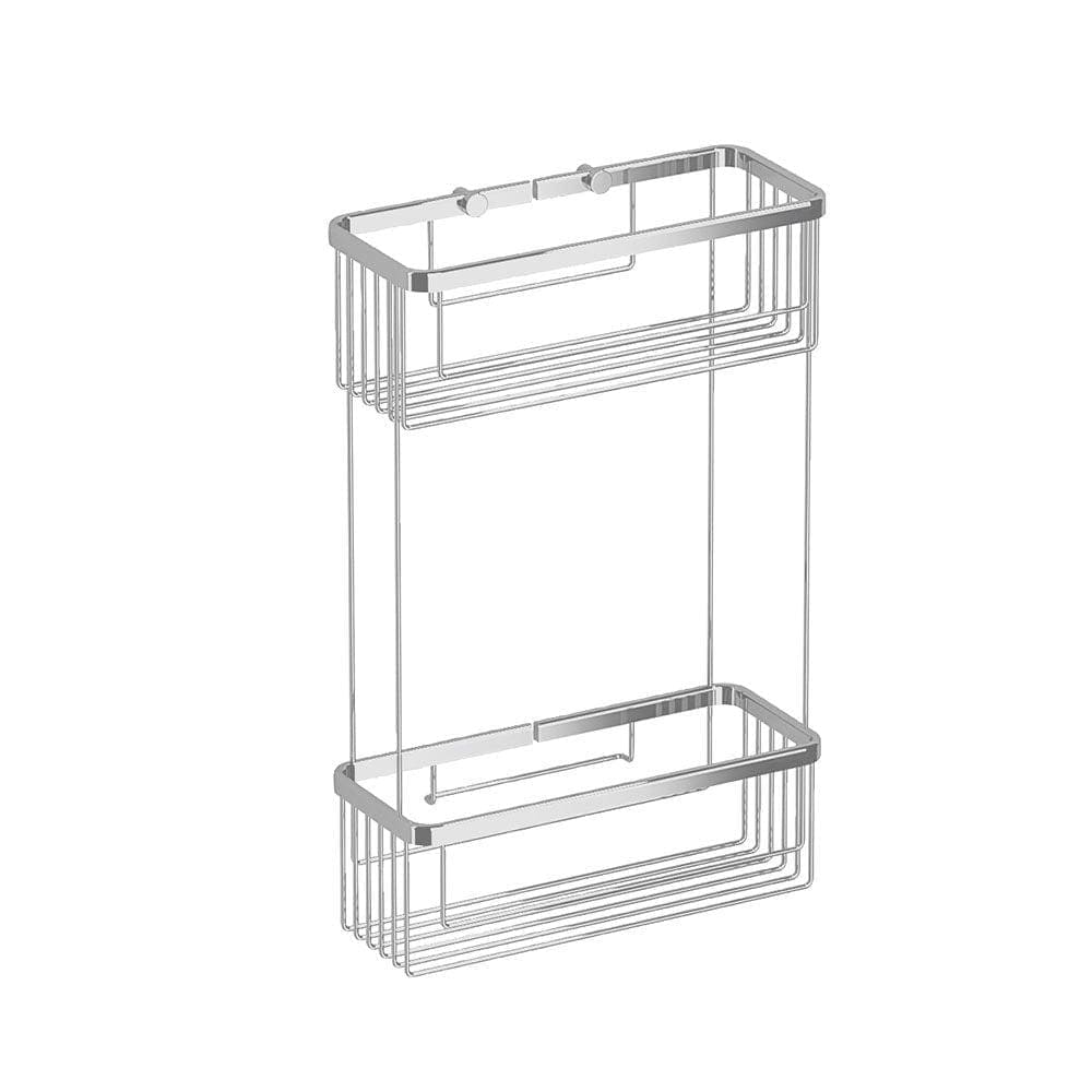 Double Rectangular Shower Basket Chrome - Hyperion Tiles