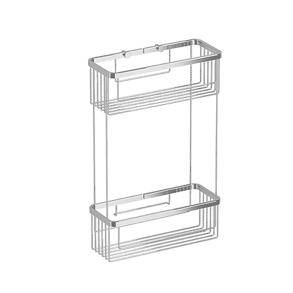 Double Rectangular Shower Basket Chrome - Hyperion Tiles