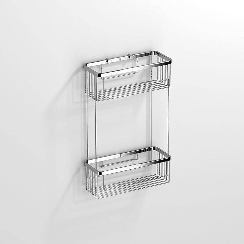 Double Rectangular Shower Basket Chrome - Hyperion Tiles