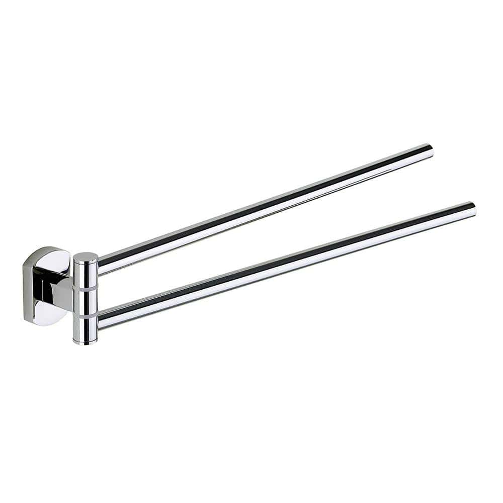 Edera Plus Double Swing Towel Rail Chrome - Hyperion Tiles