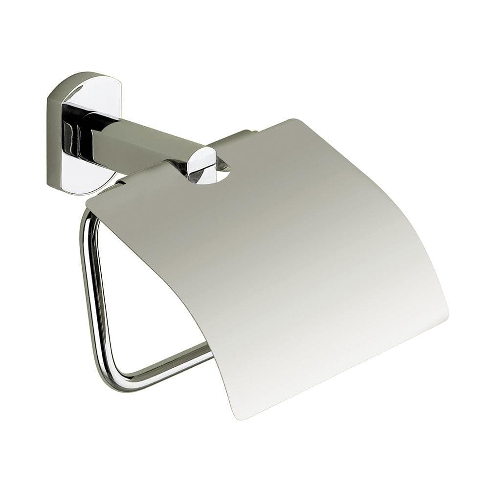 Edera Plus Toilet Roll Holder with Flap Chrome - Hyperion Tiles