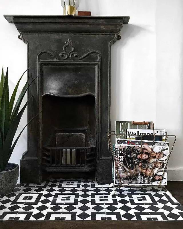 Encaustic Cement Balboa Black &amp; White - Hyperion Tiles